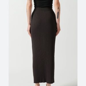 Gray ribbed maxi skirt size small